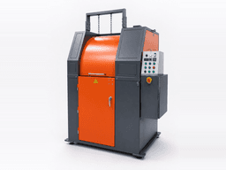 Richwood RW-120 high-energy centrifugal barrel finishing machine, orange and dark grey