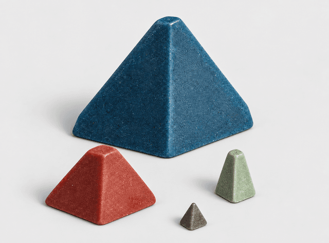 Pyramid plastic finishing media — enhanced supplier photograph