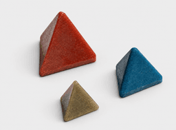 Tetrahedron plastic finishing media — enhanced supplier photograph